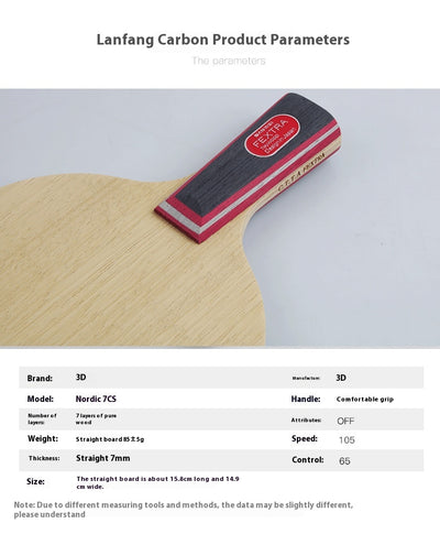 Paleta de Tenis de Mesa Ataque Puro - Base 7 Capas Madera Maciza - Image 9