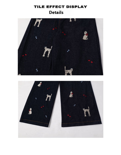 Pantalones Jeans Anchos con Estampado Animal Print - Loose Fit Casual para Mujer - Image 11