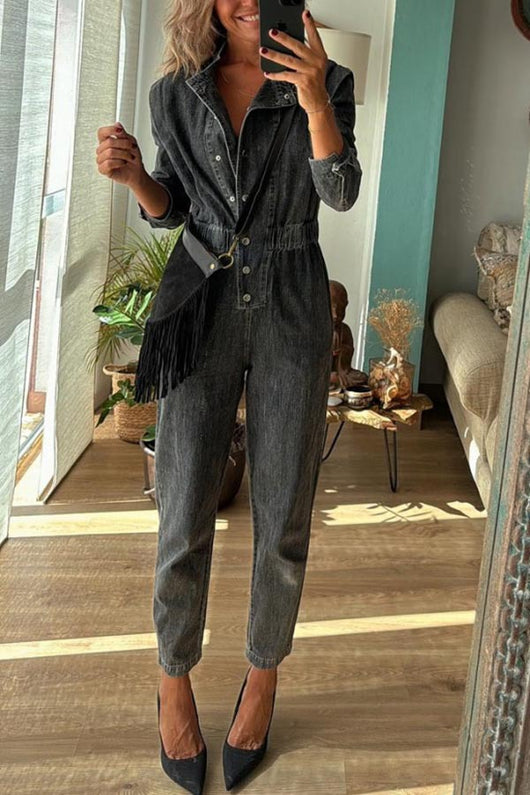 Jumpsuit Casual Mujer con Bolsillos - Diseño Street Lavado - Image 15