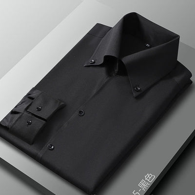 Camisa Business Casual Manga Larga Slim Fit Cuello Italiano Hombre - Image 2
