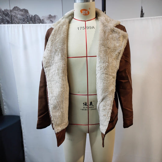 Chaqueta Casual Retro de Gamuza Marrón para Hombre - Otoño e Invierno - Image 3
