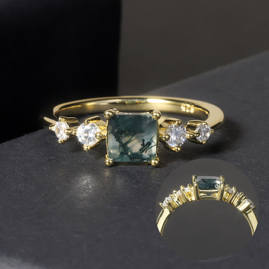 Anillo de Ágata Acuática Natural con Diseño Elegante - Image 11