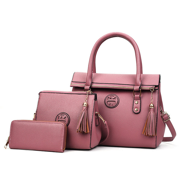 Bolso Étnico Bandolera Tres Piezas con Borlas para Mamá