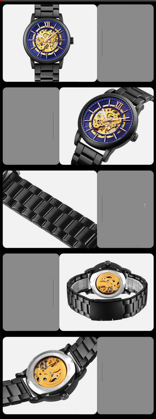 Reloj Automático Mecánico para Hombre con Correa de Acero y Corona Espiral - Image 15