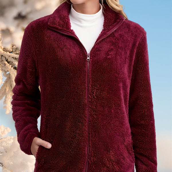 Cardigan Polar sin Capucha con Cierre de Cremallera