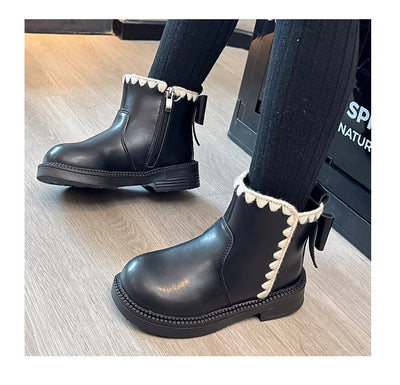 Botas de Cuero para Niñas con Forro de Terciopelo y Suela Flexible - Image 16