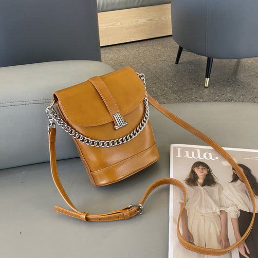 Bolso de Cuero Genuino con Cadena - Bandolera de Piel Auténtica - Image 23