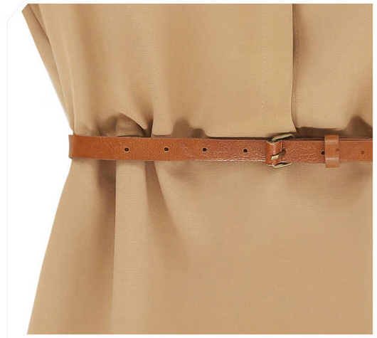 Vestido Casual de Verano Mujer Chifón Suelto con Cinturón - Image 14