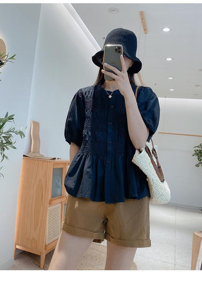 Blusa Suelta Reductora de Manga Corta para Mujer - Verano - Image 18