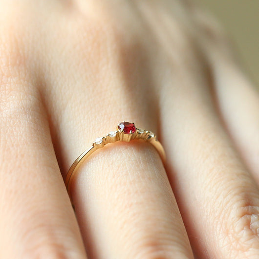 Anillo de Compromiso y Boda en Oro 16k con Rubí y Diamantes para Mujer - Image 12
