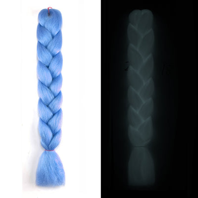 Peluca de Trenzas Grandes con Fibra Química Fluorescente Luminosa - Image 3