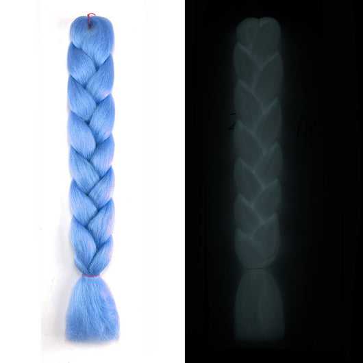 Peluca de Trenzas Grandes con Fibra Química Fluorescente Luminosa - Image 3
