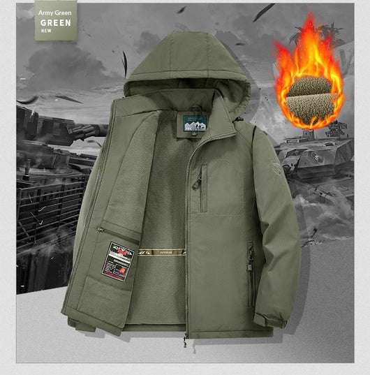 Chamarra Acolchada para Hombre con Capucha Desmontable y Forro Polar - Image 7