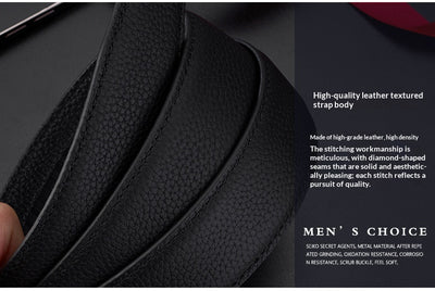 Cinturón de Cuero para Hombre con Hebilla Automática y Textura Grabada - Image 15