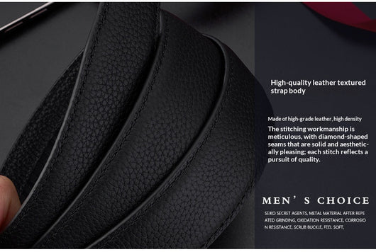 Cinturón de Cuero para Hombre con Hebilla Automática y Textura Grabada - Image 15