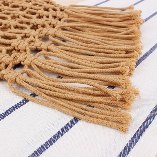 Bolsa Tejida Portátil con Asa de Madera - Bolso de Fibra Natural y Cuerda de Algodón - Image 8