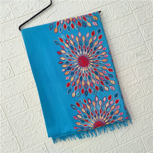 Bufanda de Cachemira con Bordado Girasol para Mujer - Image 13