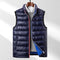 Chaleco Acolchado de Plumas de Ganso para Hombre - Cuello Alto Térmico