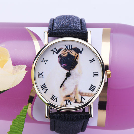 Reloj de Cuarzo Estilo Casual con Diseño de Cachorro Adorable