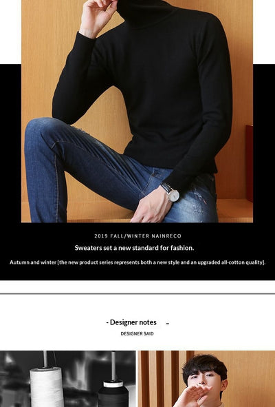 Suéter Tejido para Hombre Cuello Alto Cálido y Suave - Image 14