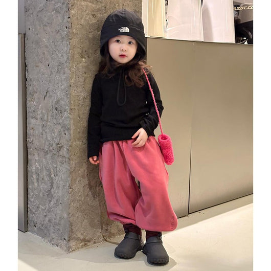 Pantalones de Buzo para Niñas Rojo Rosado - Otoño e Invierno - Image 3