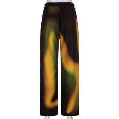 Pantalones Casuales con Estampado Degradado Arcoíris para Mujer - Image 14