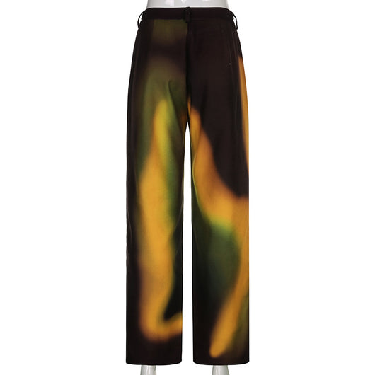 Pantalones Casuales con Estampado Degradado Arcoíris para Mujer - Image 14