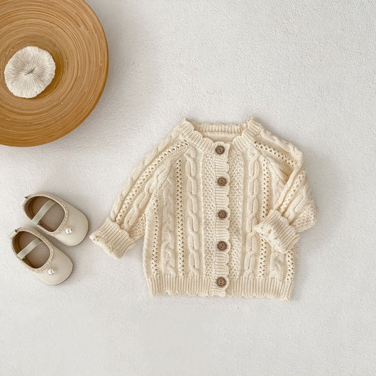 Abrigo Tejido Trenzado Otoño para Niños y Niñas - Image 9