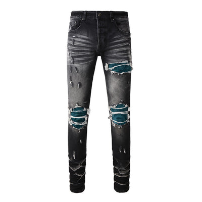 Jeans Vintage Desgastado con Parches y Roturas - Image 5
