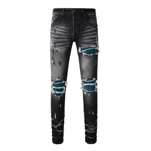 Jeans Vintage Desgastado con Parches y Roturas - Image 5