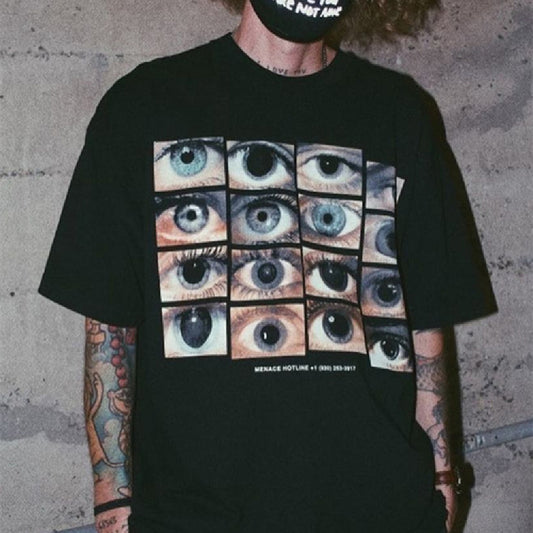 Camiseta Holgada de Manga Corta Estilo Street para Hombre