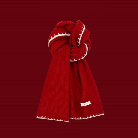 Bufanda Tejida Roja Navideña Cálida - Image 6