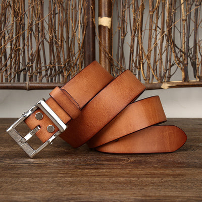 Cinturón de Cuero Retro Hombre - Hebilla Acero Inoxidable Premium - Image 5