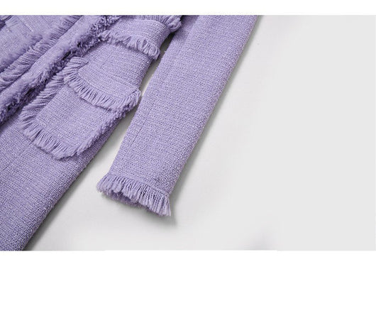 Abrigo Tweed Elegante para Mujer - Cuello Cuadrado Otoño - Image 14