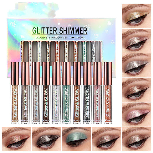 Set de 10 Sombras Líquidas Diamond Shine - Brillo Diamantado
