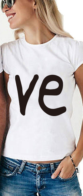 Playera Holgada de Cuello Redondo con Estampado para Parejas - Image 4