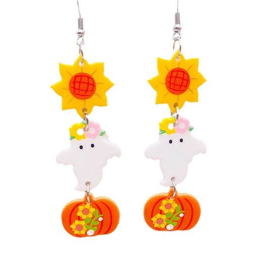 Aretes Colgantes Halloween Calabaza Sangrienta Fantasma Acrílico - Image 5