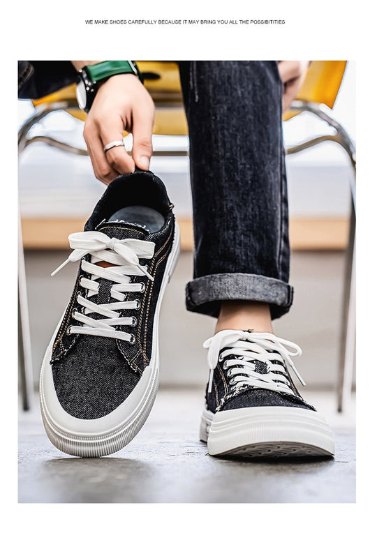 Tenis Casuales Denim Talla Grande Estilo Coreano para Hombre - Image 17