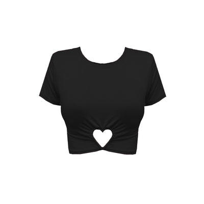 Blusa Cuello Redondo Manga Corta con Detalle de Corazón Fruncido - Image 8
