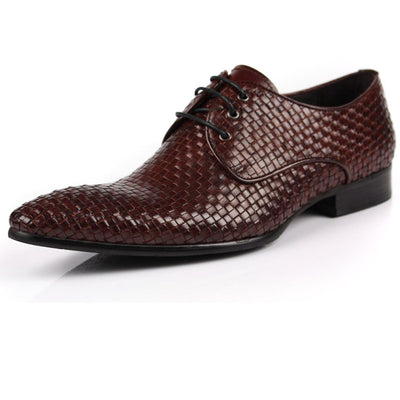Zapatos Formales de Cuero Tejido Transpirables con Punta Afilada - Image 3