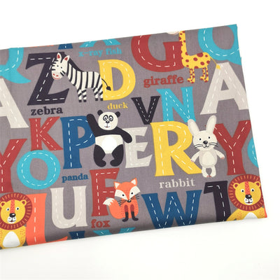 Tela de Algodón Puro para Ropa de Cama Infantil con Diseño de Animales del Abecedario - Image 11