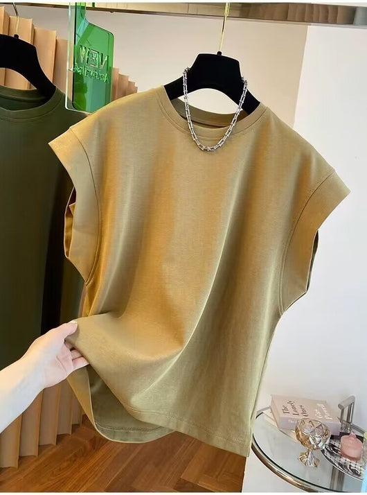 Blusa Suelta sin Mangas de Color Sólido - Comodidad y Estilo - Image 33