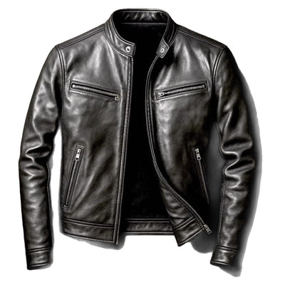 Chaqueta de Cuero PU para Motociclista con Cuello Alzado - Image 5