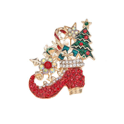 Broche Navideño Árbol de Diamantes en Aleación para Mujer - Image 7