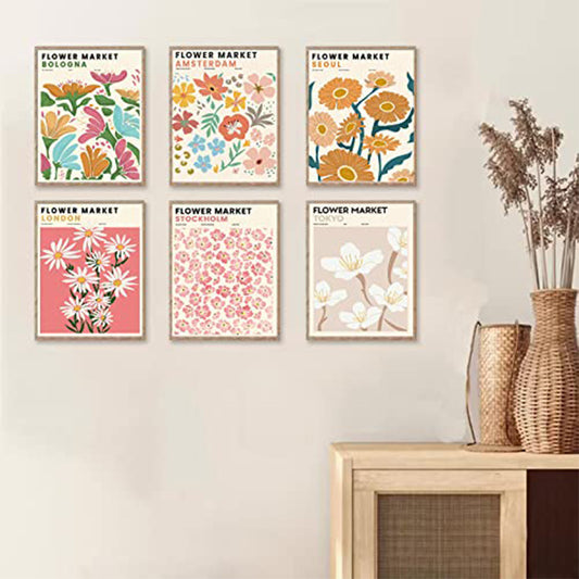 Cuadro Decorativo de Flores Minimalista sin Marco
