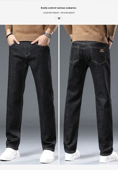 Pantalones Vaqueros Gruesos Forrados en Fleece para Hombre Talla Grande - Image 8