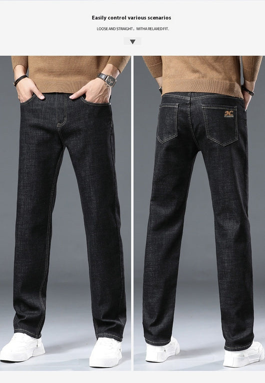 Pantalones Vaqueros Gruesos Forrados en Fleece para Hombre Talla Grande - Image 8