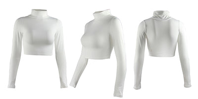 Crop Top Manga Larga Cuello Alto - Image 33