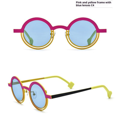 Gafas de Sol Unisex Titanio Puro con Diseño Redondo y Colores Vibrantes - Image 11