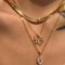 Collar de Acero Titanio con Circonita Ojo de Caballo Tallada